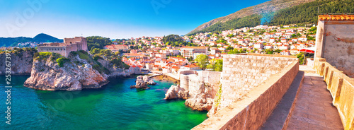 Dubrovnik bay and historic walls panoramic view photo