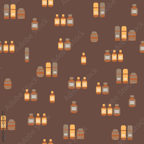 Medicines for Home Animals Flat Seamless Pattern