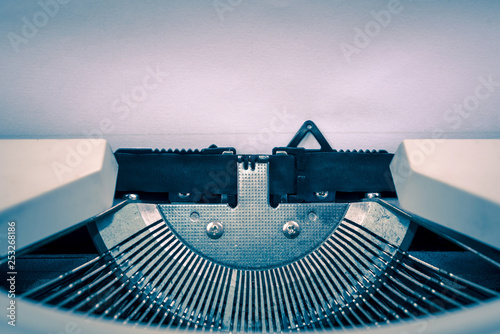 Fényképezés Vintage typewriter on the table, touch-up in retro style