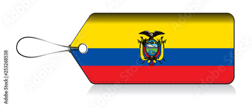 Ecuadorian flag label, Tag of product Made in Ecuador