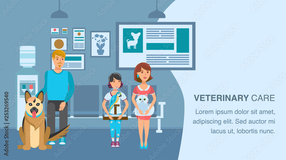 Veterinary Clinic Banner Vector Color Template