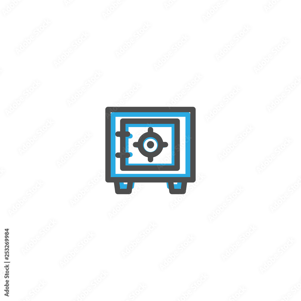 Safe box Icon Line Design. E Commerce icon vector illustration Safe box Icon Line Design. E Commerce icon vector illustration