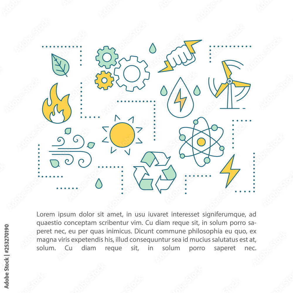 Eco energy concept linear illustrations