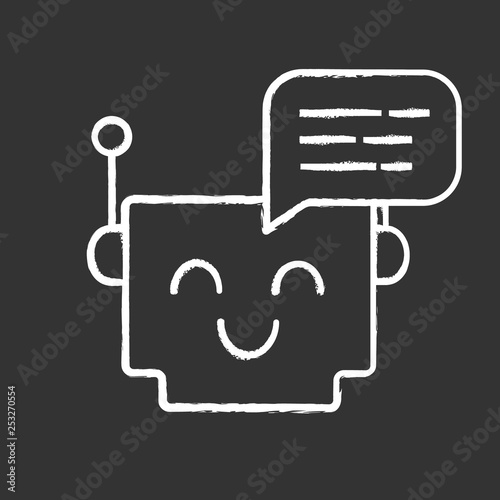 Chatbot message chalk icon