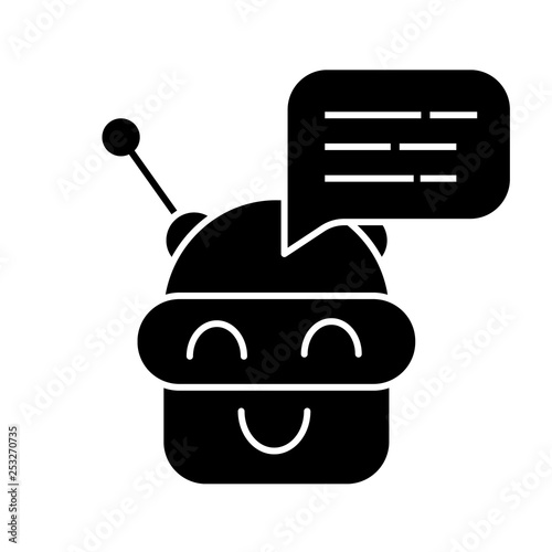 Chatbot message glyph icon