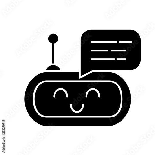 Chatbot message glyph icon