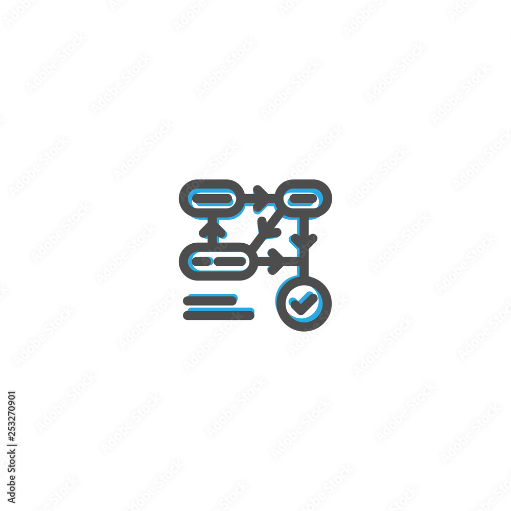 Flow chart Icon Line Design. E Commerce icon vector illustration