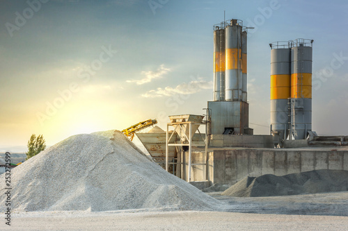 Sand destined to the manufacture of cement in a quarry photo