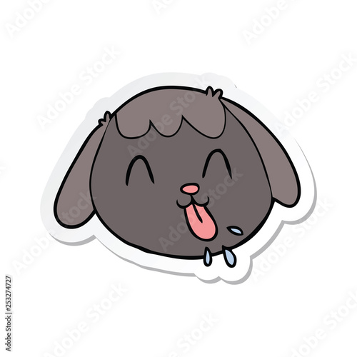 sticker of a cartoon dog face