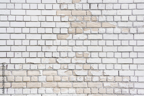 White Wall Texture Color of Old Brick Wall Surface as Background