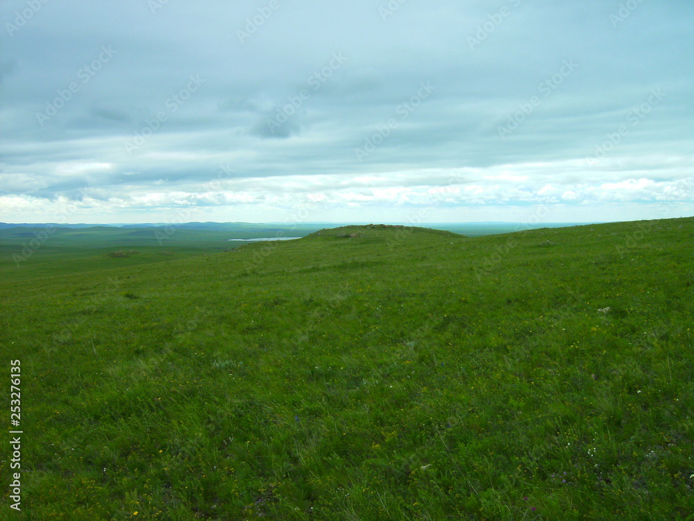 Mountain-steppe landscape in the Trans-Baikal Territory Mountain-steppe landscape in the Trans-Baikal Territory