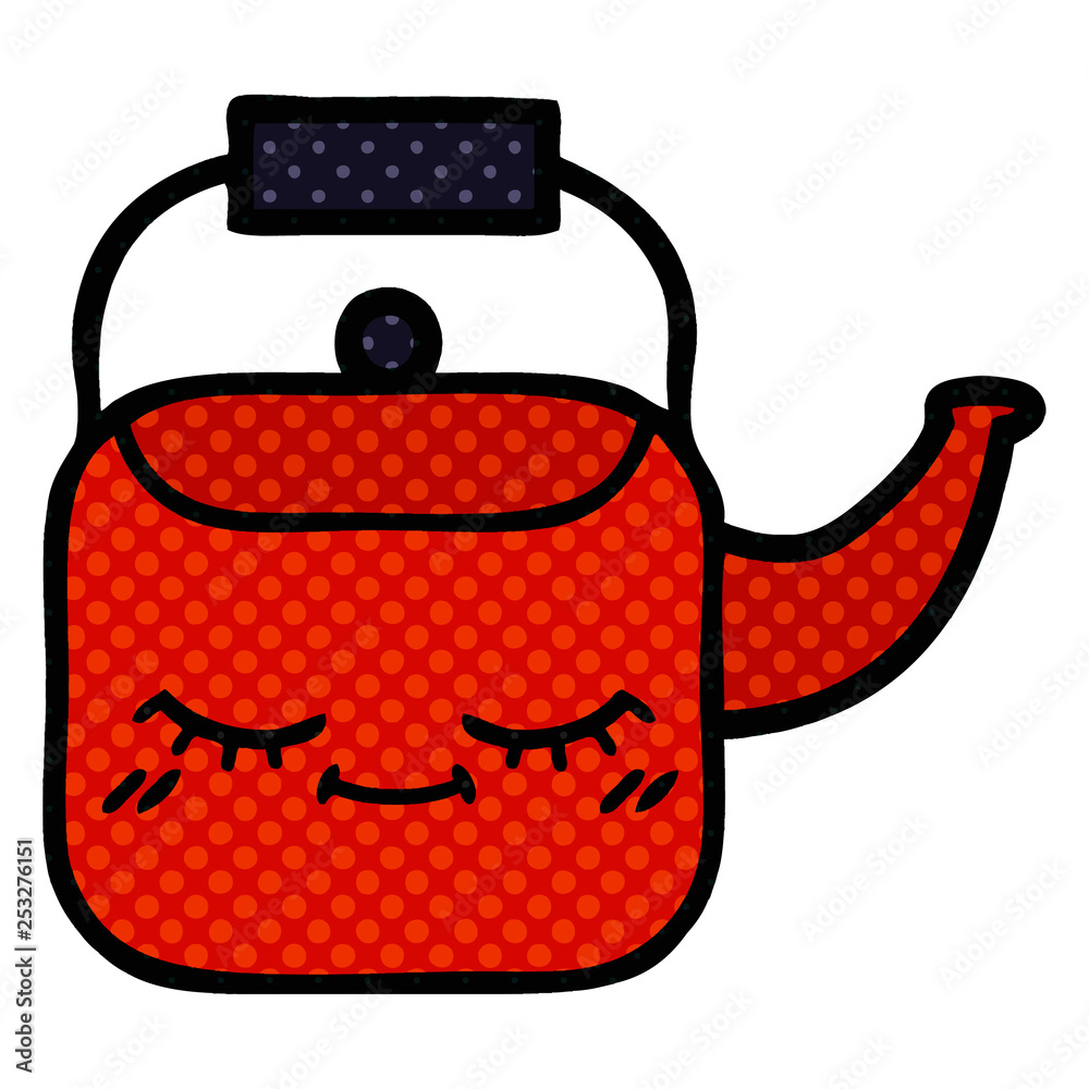 comic book style cartoon kettle comic book style cartoon kettle