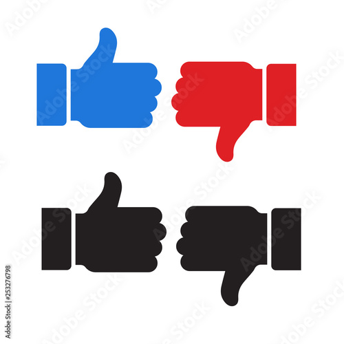 Like and Dislike. Thumb up symbol, finger up icon. like and dislike icon