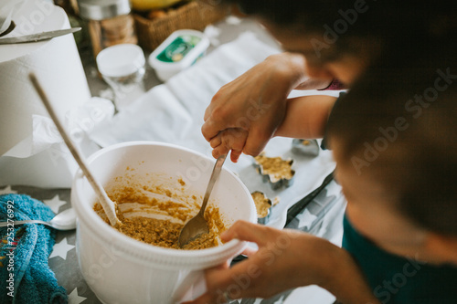 Mother and Child making Cookies