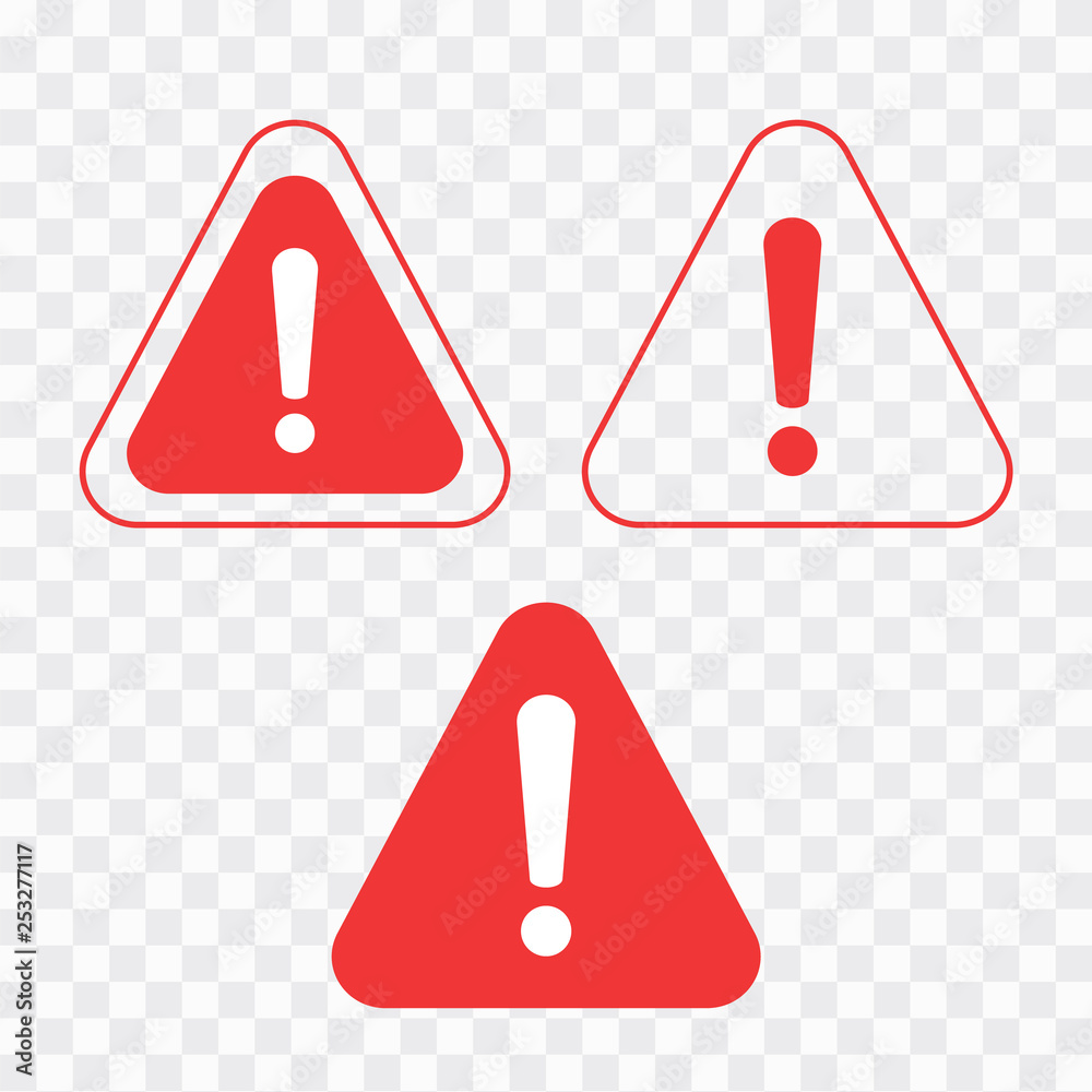 Warning icon. The attention icon. Danger symbol. Alert icon Warning icon. The attention icon. Danger symbol. Alert icon