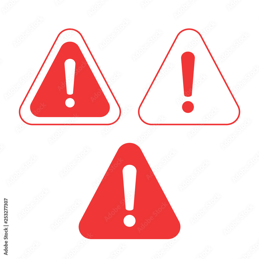 Warning icon. The attention icon. Danger symbol. Alert icon Warning icon. The attention icon. Danger symbol. Alert icon