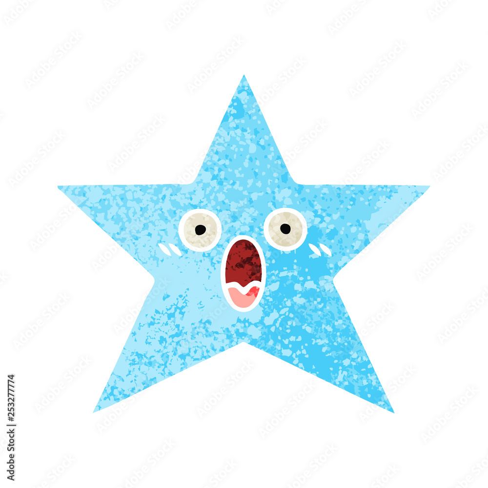 retro illustration style cartoon star fish retro illustration style cartoon star fish