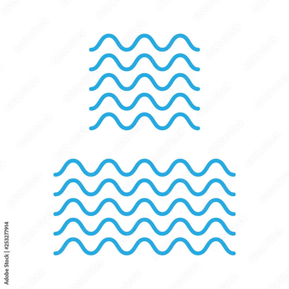 Icon wave vector line icons. set of zigzag and wave borders Icon wave vector line icons. set of zigzag and wave borders