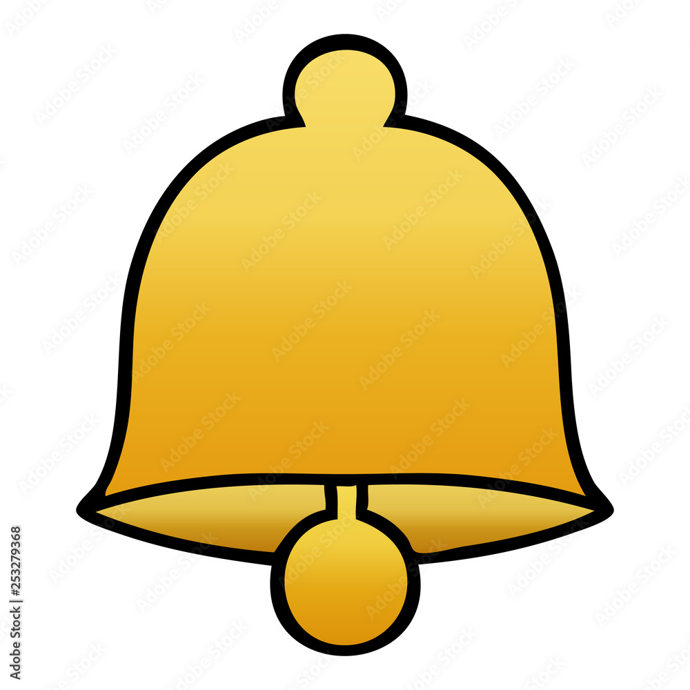 Fototapeta premium gradient shaded cartoon brass bell
