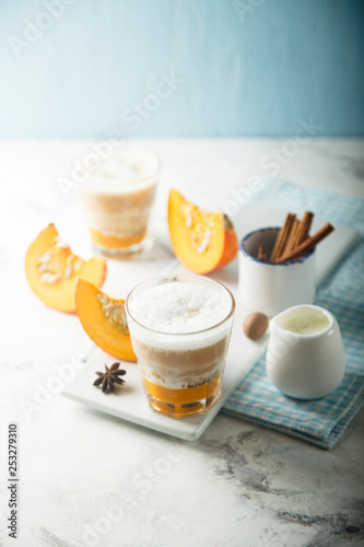 Pumpkin latte with cinnamon