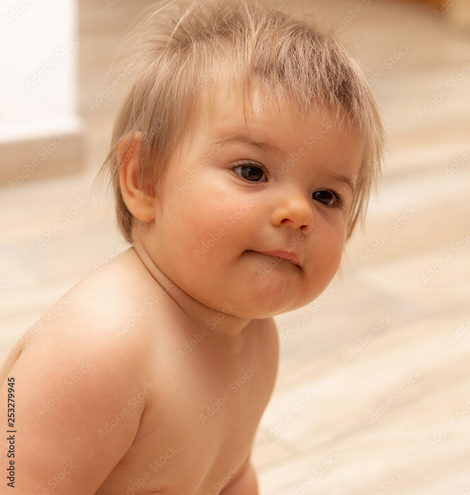 Baby Girl. Head Shot. Cute. Face. Eyes. Infant Baby Girl. Head Shot. Cute. Face. Eyes. Infant