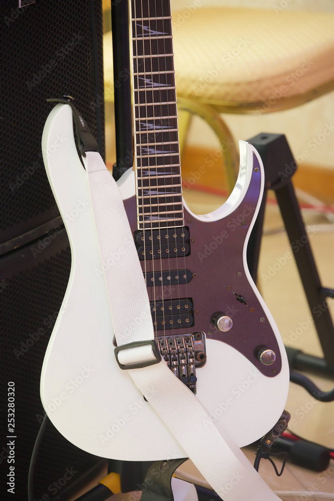 Fototapeta premium Stringed musical instrument electric guitar.