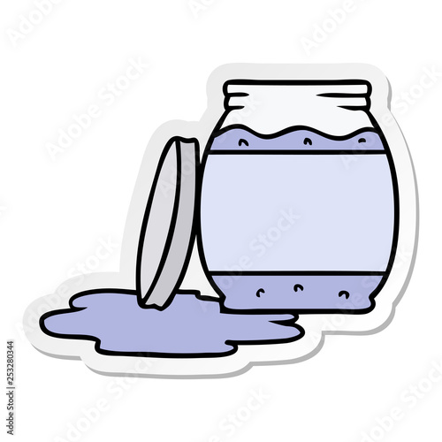 sticker cartoon doodle of a strawberry jam