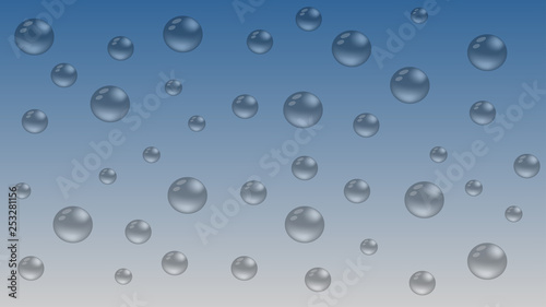 Blue abstract background with bubbles. Vector illustration.