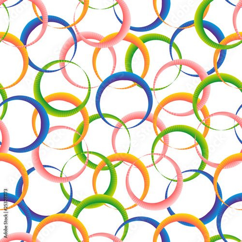 Seamless pattern with multi-colored rings
