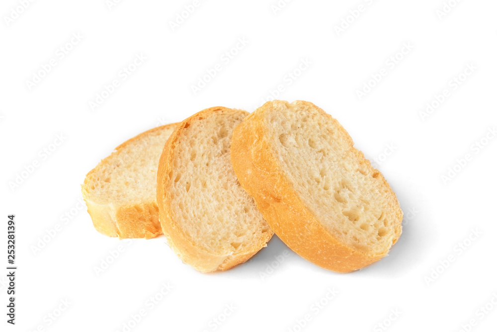 Baguette isolated on white background.