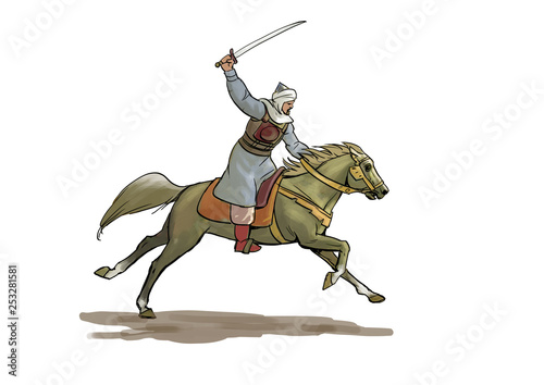 knight with spear and shield © murat
