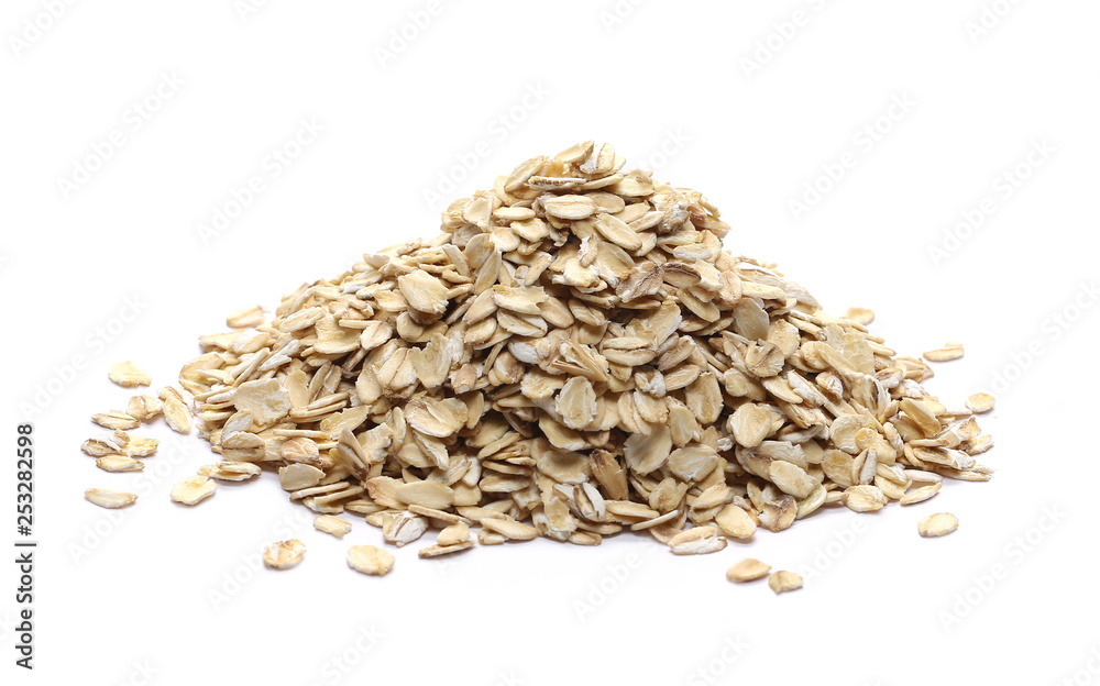 Oats, rye grain cereal for breakfast isolated on white background Oats, rye grain cereal for breakfast isolated on white background