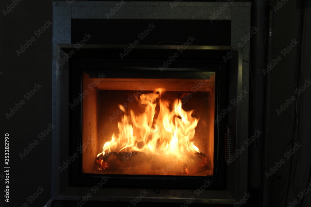 Fire in the fireplace Fire in the fireplace