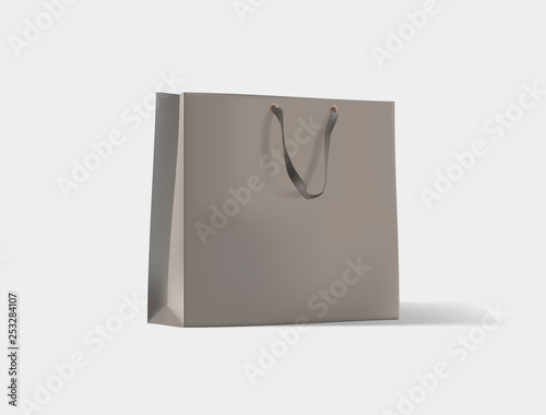 Creative mockup. Shopping bag. Mock-up of blank package, mockup of brown paper shopping bag with handles.