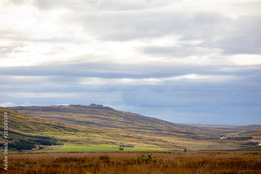 Iceland. Beautiful summer landscapes with a view of the nature of the island