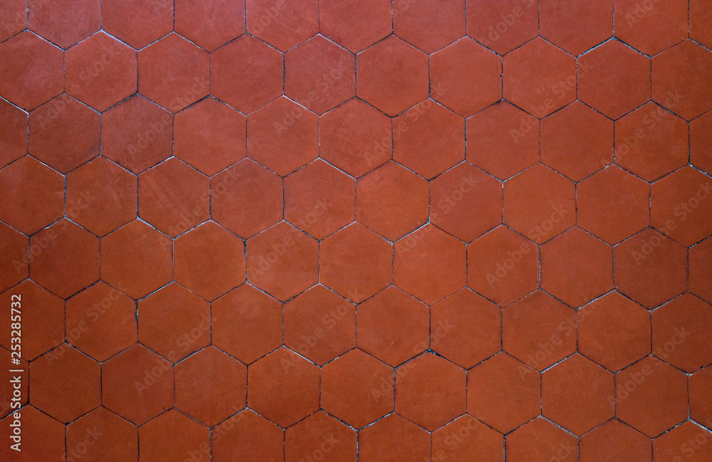 brown hexagon clay tile background
