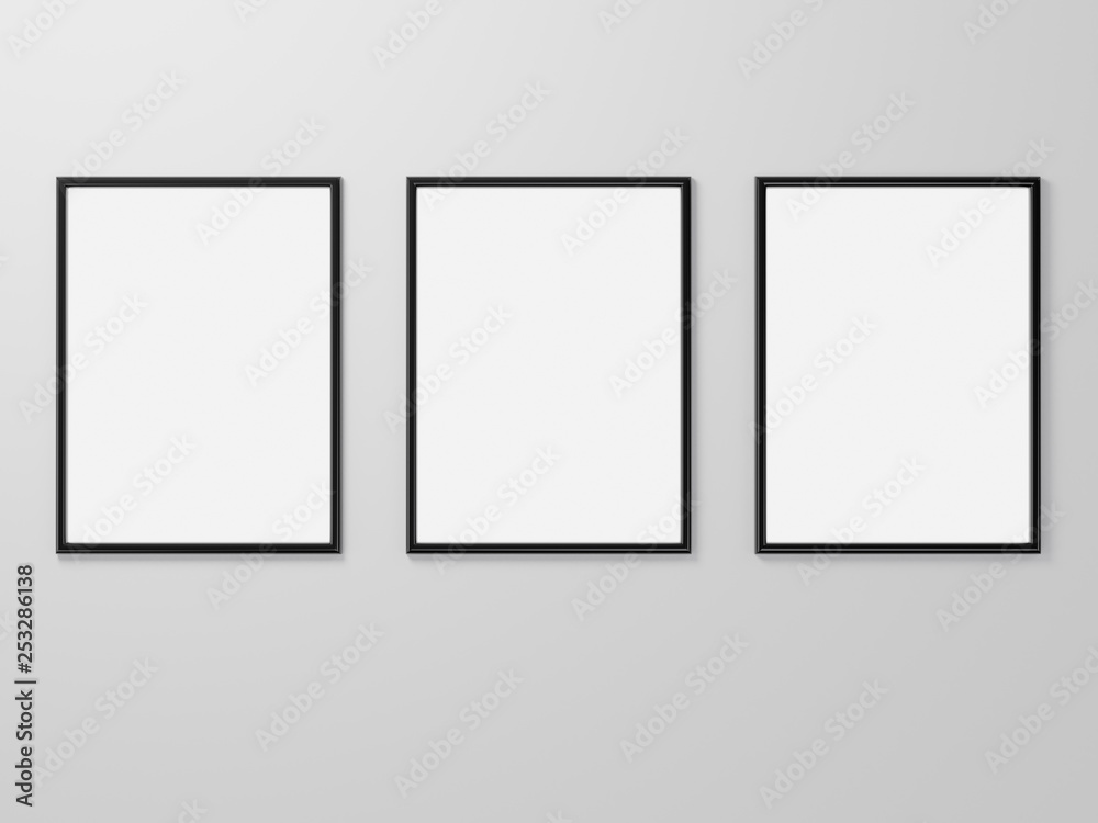 Empty advertising poster (banner) - mockup template on gray background. 3D rendering Empty advertising poster (banner) - mockup template on gray background. 3D rendering