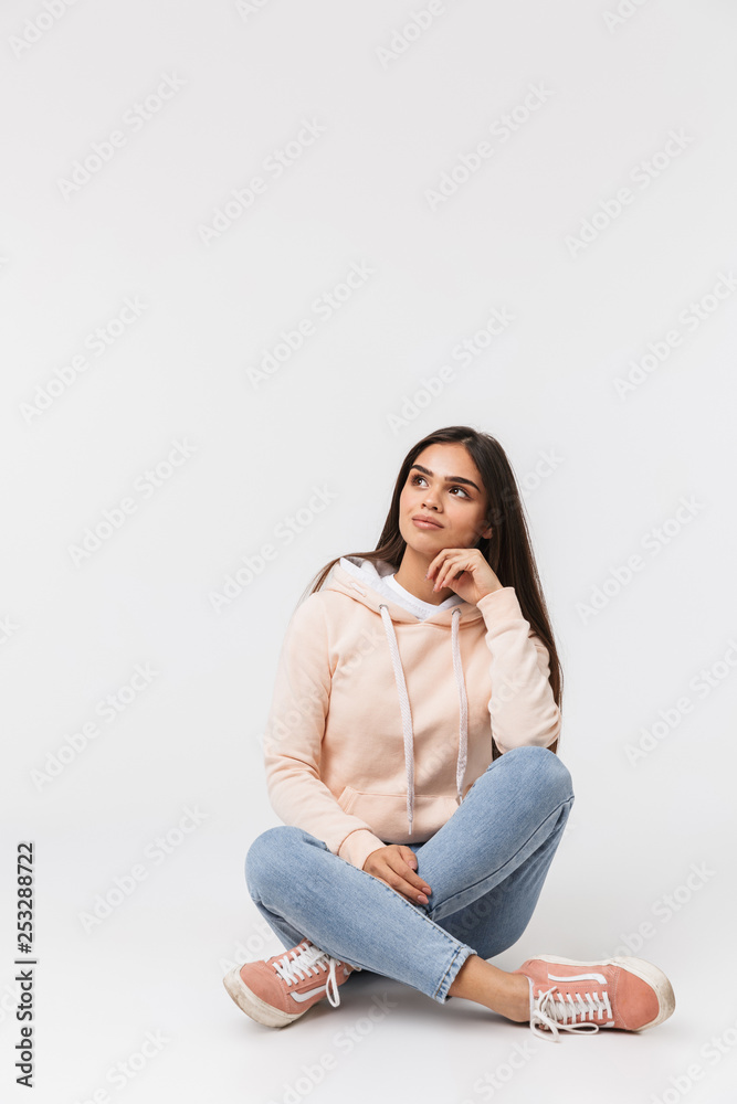 Portrait of a beautiful young woman casualy dressed Portrait of a beautiful young woman casualy dressed