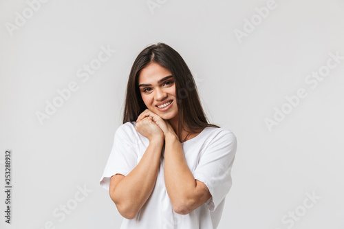 Portrait of a beautiful young woman casualy dressed photo