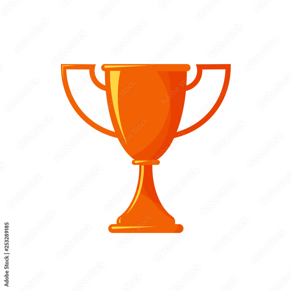 Flat design of trophy cup. Award icon isolated on white background. Golden vinner’s cup. Champion concept. Vector illustration. Flat design of trophy cup. Award icon isolated on white background. Golden vinner’s cup. Champion concept. Vector illustration.