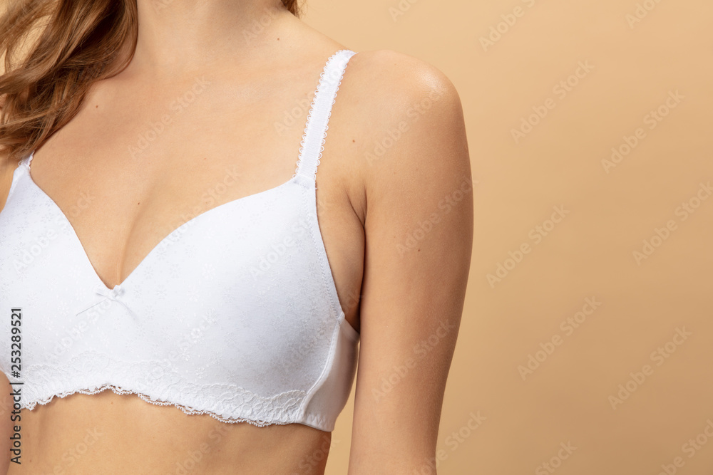 Woman with white bra