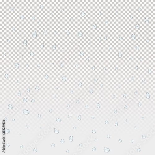 Water rain drops. Illustrations isolated on transparent background. Graphic concept for your design