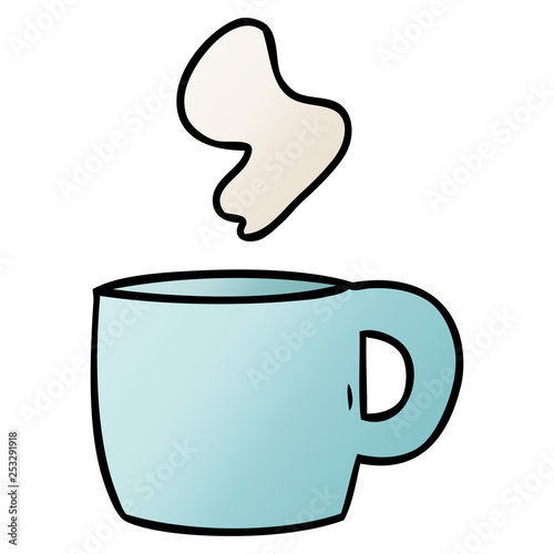 gradient cartoon doodle of a steaming hot drink