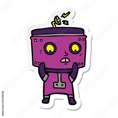 sticker of a cartoon robot