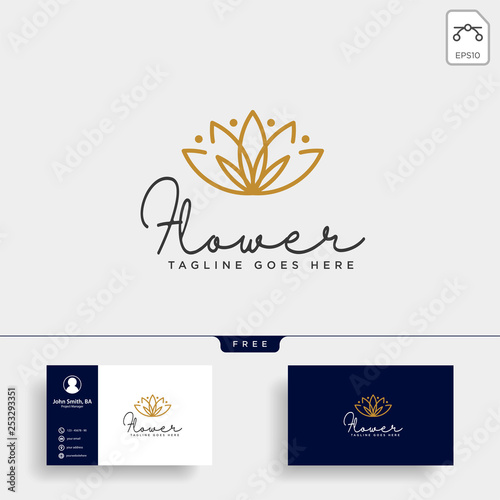 beauty cosmetic line art logo template vector illustration icon element