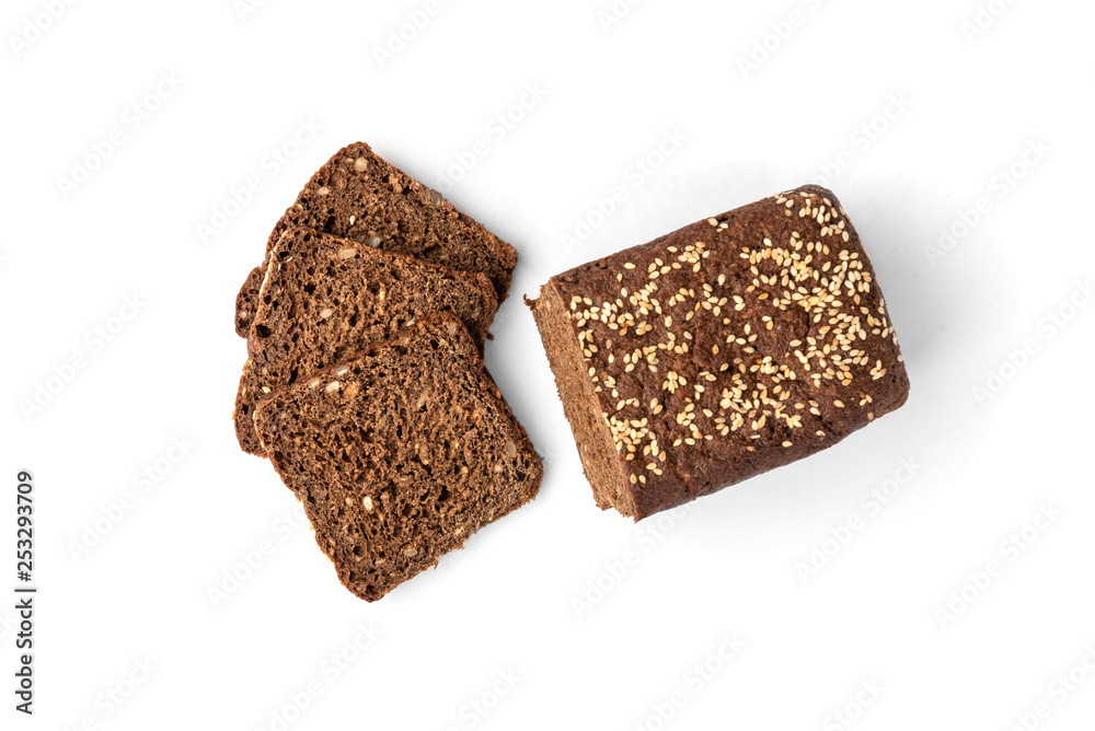 Rye bread isolated on white background. Rye bread isolated on white background.