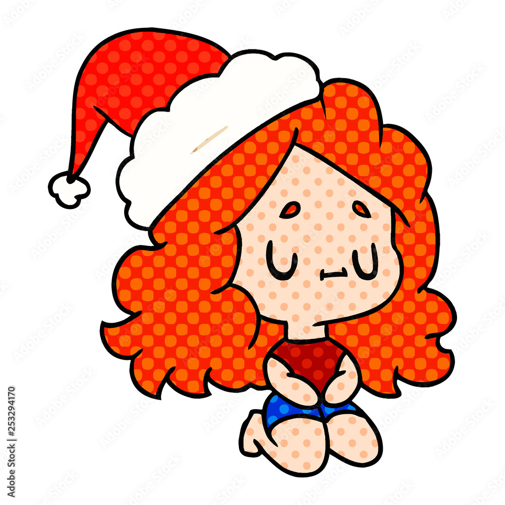 christmas cartoon of kawaii girl christmas cartoon of kawaii girl