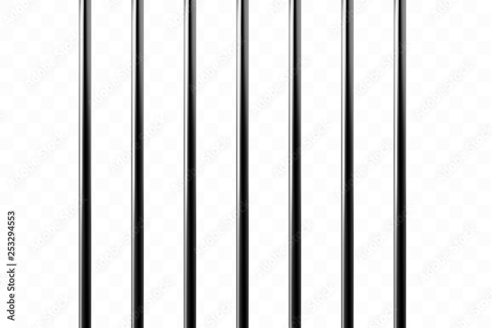 Realistic metal prison grilles. Isolated on a transparent background. Thuster machine, iron prison cell.metallic product.Vector ilustration Realistic metal prison grilles. Isolated on a transparent background. Thuster machine, iron prison cell.metallic product.Vector ilustration
