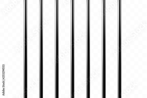 Realistic metal prison grilles. Isolated on a transparent background. Thuster machine, iron prison cell.metallic product.Vector ilustration