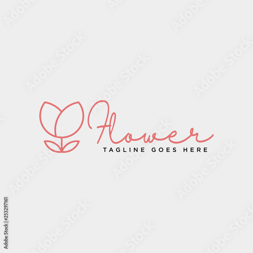 beauty cosmetic line art logo template vector illustration icon element